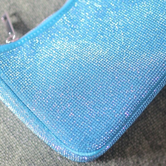 NWT Aqua Diva Revolution Rhinestone Shoulder Blue Bag. - Picture 4 of 9